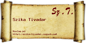Szika Tivadar névjegykártya